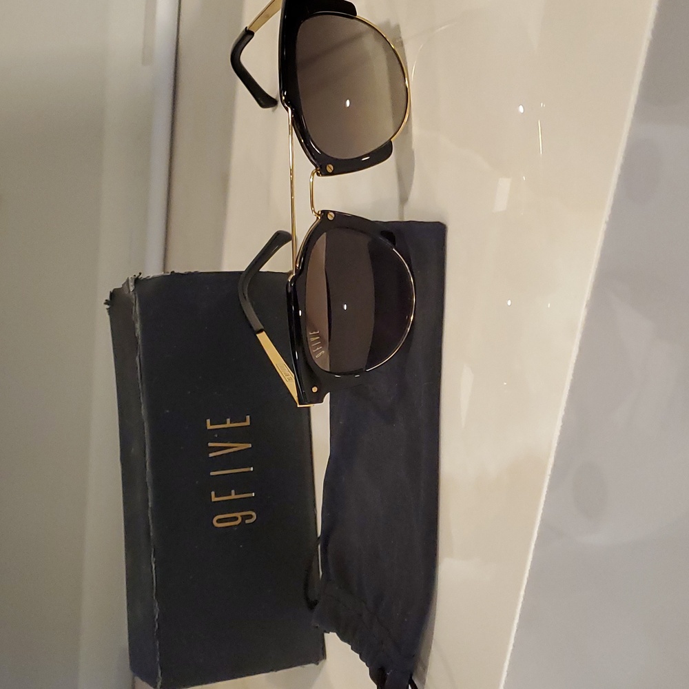 9FIVE DEL REY BLACK & 24K GOLD - GRADIENT SUNGLASSES